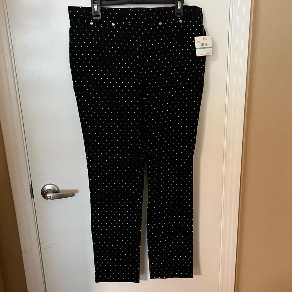 Chic Black and White Polka Dot Ankle Pants